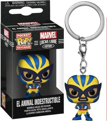 Zdjęcie produktu dla Marvel Lucha Libre - El Animal Industructible Wolverine - Brelok do kluczy Funko Pocket POP!