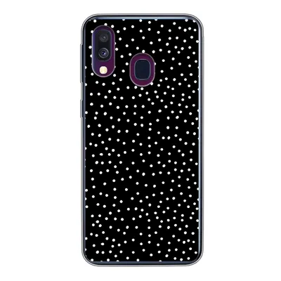 Produktbild von MuchoWow® Handyhülle Schutzhülle Hülle für Samsung Galaxy A40 Polka dots - Schwarz - Weiß Silikon Softcase Handy Hülle - Handy-Tasche