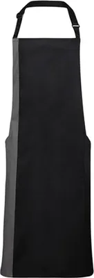 Zdjęcie produktu dla Premier Workwear PR162 | Contrast Bib Apron - 72 x 86 cm - Można prać w temperaturze do 60°C - Kolor: Czarny/ciemnoszary (ok. Pantone 431) - Rozmiar: 72 x 86 cm