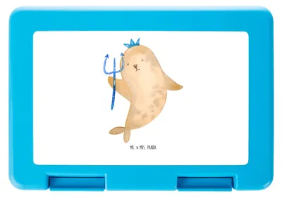 Produktbild von Mr. & Mrs. Panda Brotzeitbox Sternzeichen Wassermann - Weiß - Geschenk, Snackbox, Bento Box, Meermann, Nix, Vesperbox, Geburtstag Februar, Januar, Vorratsbehälter, Meer