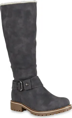 Obrázok produktu pre Mytrendshoe Teplé podšité dámske topánky Biker Boots Zimné topánky 813736, Farba: sivá, Veľkosť: 38