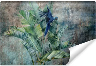 Produktbild von Muralo Vlies Fototapete BANANENBLÄTTER Papagei Ornamente Retro Br. 90cm x Hö. 60cm