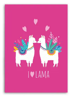 Productafbeelding van Fleecedecke lama, roze, 130x160 cm, deken met dierenprint, zachte fleecedeken