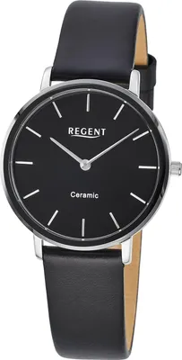 Regent F-1585 Damenuhr Edelstahl Keramik Schwarz Ø 34 mm 1