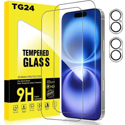 Produktbild von 2X Schutzglas (Display + Kamera) für iPhone 16 Panzerfolie Display Schutz Panzerglas 9H