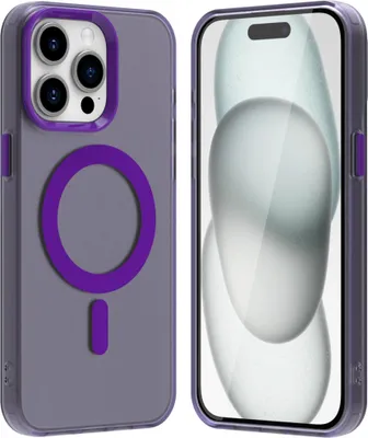 Produktbild von Handyhülle für iPhone 16 Pro, Hülle Kompatibel mit MagSafe, Schlank Durchscheinend Matt Stoßfest Schutzhülle Lila