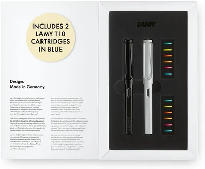 Productafbeelding van LAMY safari multicolor vulpen set - 2 special edition vulpennen in volledig zwart - Stalen penpunt in breedte M