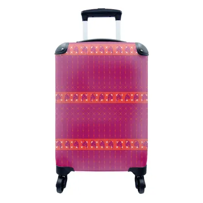 Produktbild von MuchoWow® Koffer Handgepäck Trolley Rollkoffer Kleine Reisekoffer mit 4 Rollen - Elefant - Design - Rosa - Cabin Size < 55x40x23 cm & 55x40x20 cm - Fotokoffer - Kabinenkoffer - Boardgepäck - Reise-Box - Reisekoffer - Reisegepäck - Koffer mit Bild - Trolley für Kinder