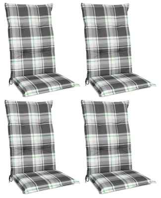 Produktbild von Beautissu 4er Set Hochlehner Auflagen Set 120x50 cm Polster Mintgrün Kariert