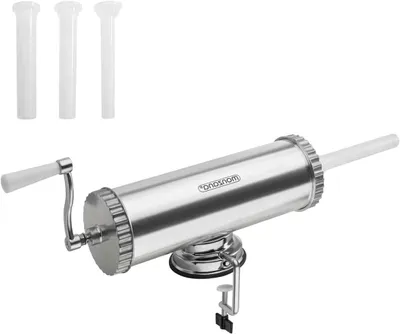 Productafbeelding van Worstenvuller Handmatig - Worstenmaker Keuken - Zelf Worst Maken - Met Tafelklem - 25 kg Vulcapaciteit - Zilver