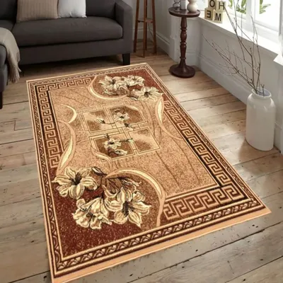 Zdjęcie produktu dla Wzorzysty dywan 50x90 cm LUKEN - beżowy/brązowy