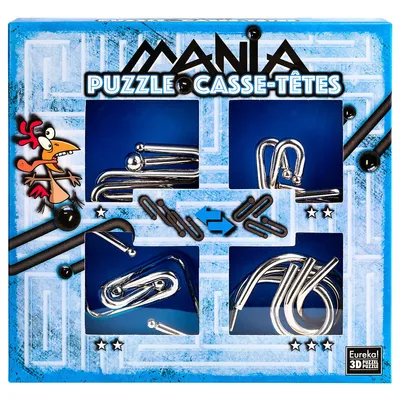 Obrázok produktu pre Łamigłówka metalowa Puzzle Mania, 4 sztuki, niebieska