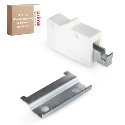 Produktbild von Schrankaufhängern Set-4⨯ Weiß Wandhalterung & 55mm Aufhängeschienen für Schränke