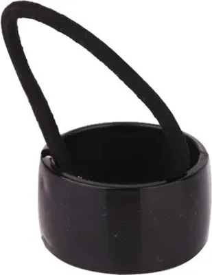 Produktbild von Haargummi mit Krone – Satin Schwarz Glamour
