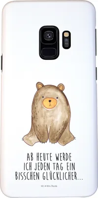 Produktbild von Mr. & Mrs. Panda Samsung Galaxy S9 Handyhülle Bär sitzend - Weiß - Geschenk, Hülle, Cover, Handy Schutzhülle, Smartphone, Teddy