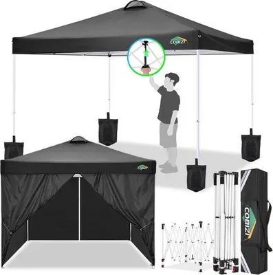 Produktbild von Pavillon, 3x3 Meter, wasserdicht und stabil. Partyzelt mit 4 Seitenteilen, Sandsäcken, Belüftung und UV-Schutz 50+. Winterfest