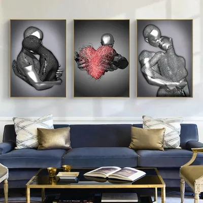 3D-Metallposter, romantische Kunst, 30x40 cm, 3 Stück, rahmenlos