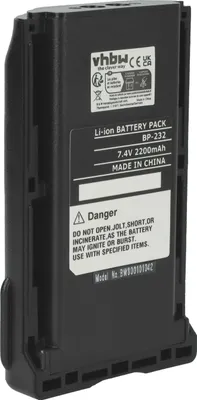 Produktbild von vhbw Akku kompatibel mit Icom IC-F3061S, IC-F3062, IC-F3061T, IC-F3161, IC-F3062T, IC-F3062S Funkgerät, Walkie Talkie (2200 mAh, 7,4 V, Li-Ion)