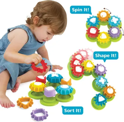 Produktbild von Yookidoo Zahnrad-Formen Steckspielzeug, Motorikspielzeug für Kleinkinder ab 1 Jahr