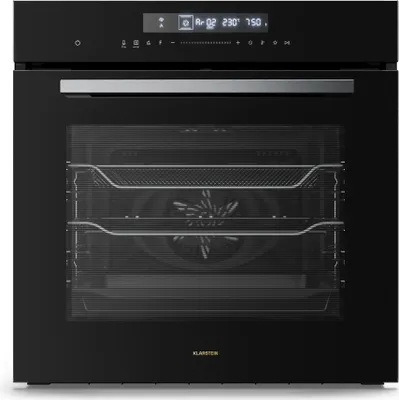 Produktbild von Klarstein Airjet Einbaubackofen 60 cm - 72L, 13 Modi, Airfryer-Funktion, Touch-Steuerung, ++, Emaille, Timer, Kindersicherung, Backofen Einbaugerät, Schwarz