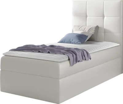 Produktbild von MIRJAN24 Boxspringbett Mini 2, Einzelbett mit Bettkasten für die Bettwäsche, mit Topper und Kopfteil (Soft 017, Größe: 100x200 cm, Seite: Rechts)