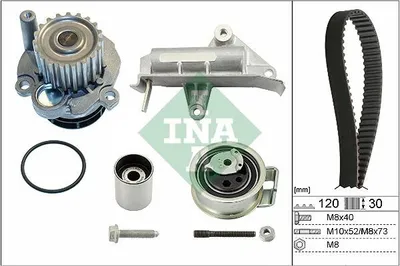 Produktbild von INA Zahnriemensatz + Wasserpumpe für Audi Ford VW