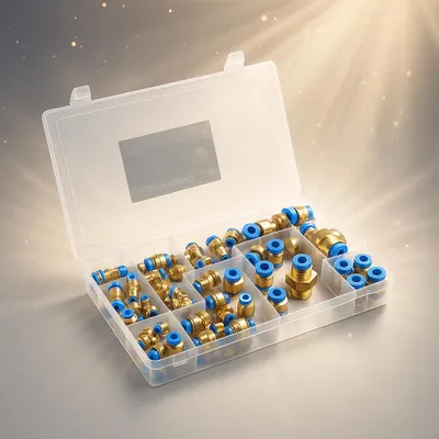 Produktbild von Pneumatische Schnellkupplungen, 72-teiliges vielseitiges Set | Kraft&Dele