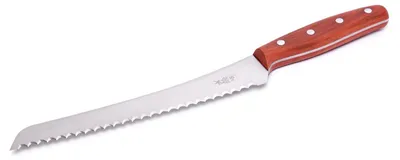 Produktbild von Herder Brotsägemesser "BrotBeidhänder" K B2 rostfrei, blaugepließtet, Griff Pflaume für Rechts- und Linkshänder mit