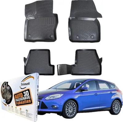 Produktbild von Trimak Autofußmatten kompatibel mit FORD Focus 3.Gen. A Series (2010-2014) Auto Allwetter Gummimatten