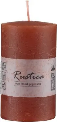 Produktbild von Rustikale durchgefärbte Kerze Weihnachtsrot, 120 x 60 mm, Stumpenkerze, rußarm, tropffrei, RAL Kerzengüte Qualität