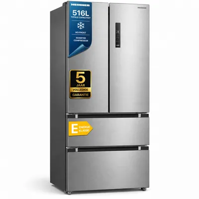 Productafbeelding van Heinner HCFD-M516INVXE++ Vrijstaand French Door Koelkast, 516 L, No Frost, Touchbediening, Inox
