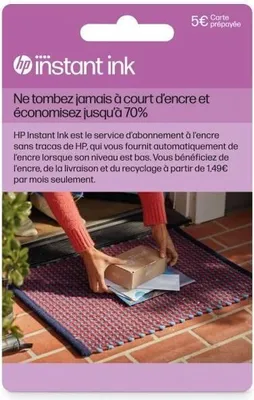 Image de Carte prépayée Instant Ink HP - Abonnement pour la livraison de cartouches HP d'origine
