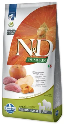 Immagine prodotto di Krmivo N&D Dog Adult Medium & Maxi Grain Free Pumpkin Wild Boar & Apple 12kg