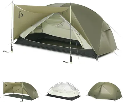 Obrázek produktu pro Stanovací stan "Koupole" - Lehký stan - Pro outdoorové dobrodružství - Voděodolný a větruodolný - Pro 2 osoby - Zelený