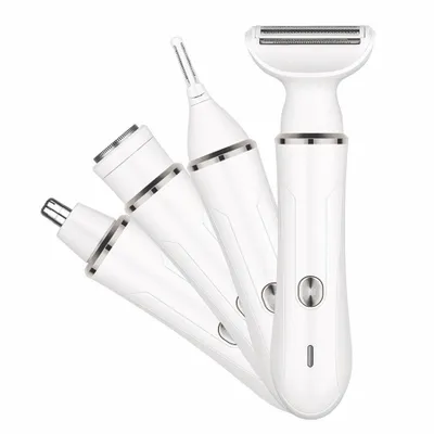 Produktbild von Elektrischer Rasierer für Frauen, 4-In-1 Elektrischer Damenrasierer, Schmerzfreier Intimrasierer für Frauen, Haartrimmer für Bikinizone, USB-Aufladung