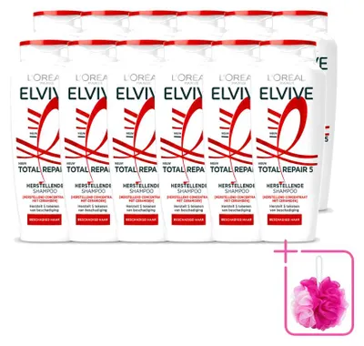 Obrázok produktu pre 12 kusov šampónu L'Oréal Paris Elvive Total Repair 5, objem 250 ml, balenie