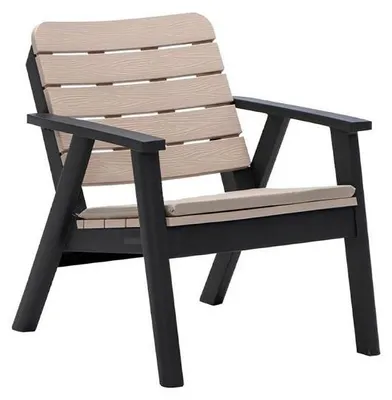 Image de Chaise de jardin beige Fauteuil en bois errasse Balcon Sièges