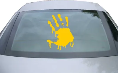 Produktbild von Indigos UG - Aufkleber Heckscheibe & Motorklappe DE2022 - gold - 600x436 mm - Zombie Hand - Auto Scheiben Fenster Heckklappe Tuning Racing JDM - Die cut