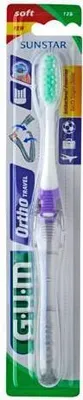 Zdjęcie produktu dla Sunstar GUM Ortho Travel, Szczoteczka do zębów, ortodontyczna, podróżna 125, 1 sztuka