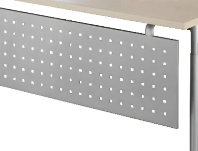Produktbild von Knieraumblende 1200 für Schreibtisch Flex, silber, gelocht