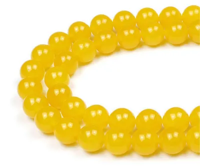 Immagine prodotto di Perline da infilare, 8 mm, giade gialle, pietre semipreziose, 45 pezzi