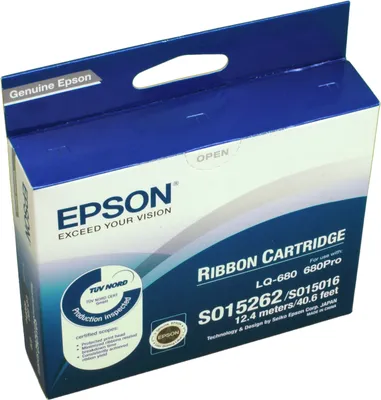 Produktbild von Epson SIDM Black Farbbandkassette für LQ-670/680/pro/860/1060/25xx (C13S015262), - Epson LQ-1060 - Epson LQ-2500 - Epson LQ-2500+ - Epson LQ-2550 - Epson LQ-670 - Epson..., Schwarz, Punktmatrix, 24-pin, 2000000 Zeichen, Schwarz
