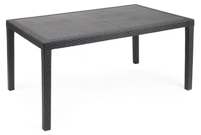 Image de Table de jardin rectangulaire effet rotin, 150 x 90 cm