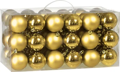 Produktbild von Casaria Weihnachtskugeln 54er Set Christbaumkugeln Weihnachtsbaumkugeln Weihnachtsbaumschmuck , Farbe:gold