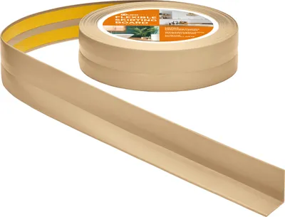 Produktbild von QUEST Weichsockelleiste Selbstklebend 30x30mm, 15m, Sockelleiste Knickleiste aus PVC Kunststoff, Flexible Fußleiste Wandabschlussleiste, sandig
