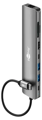 Produktbild von Slim 8-Port USB-Hub mit HDMI und RJ45, 5 Gbit/s