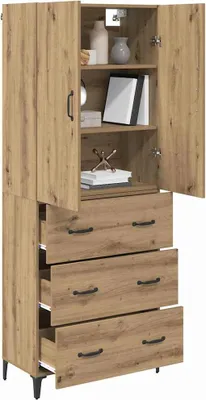 Produktbild von vidaXL Highboard Artisan-Eiche 69,5 x 34 x 180 cm Holzwerkstoff