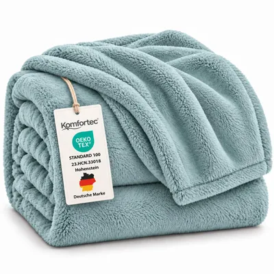 Produktbild von Wohndecke Kuscheldecke 260 g/m², flauschige Wohndecke, Fleecedecke, Aqua