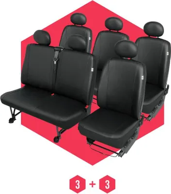 Produktbild von Autositzbezüge Universal Schonbezüge für Volkswagen T6 (15- ) Schwarz 6-Sitze