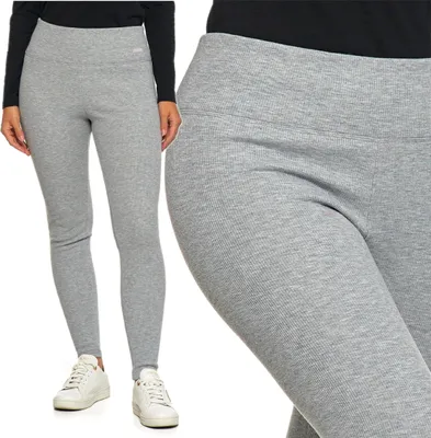 Produktbild von MORAJ Damen Warme gerippte Leggings mit hoher Taille, Grau, L/XL